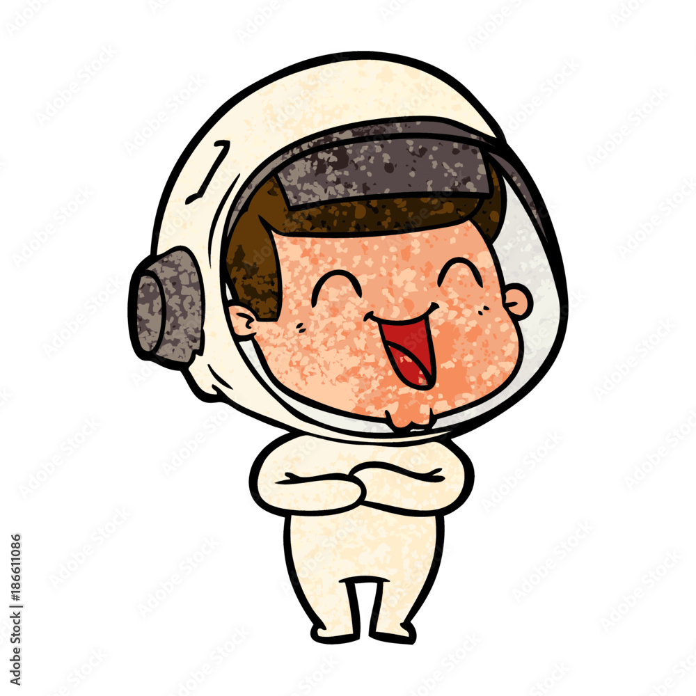 Obraz premium happy cartoon astronaut