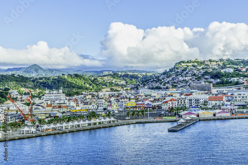 Harbour area of Fort-de-France, capital city of Martinique, an overseas department of France.  photo