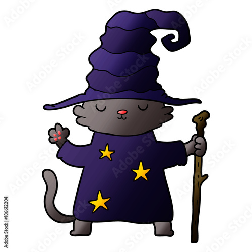 cartoon cat wizard