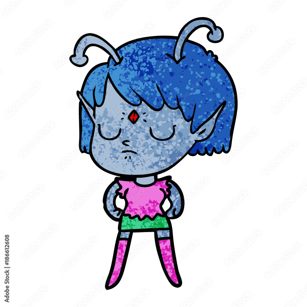 Fototapeta premium cartoon alien girl