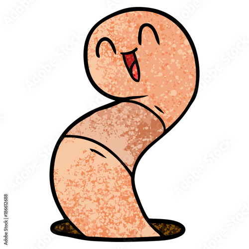 cartoon happy worm