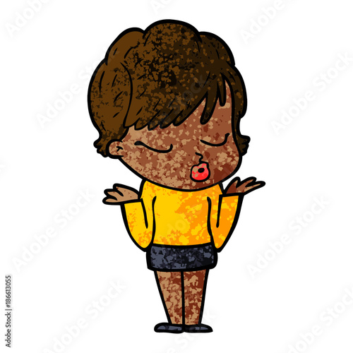cartoon woman with eyes shut