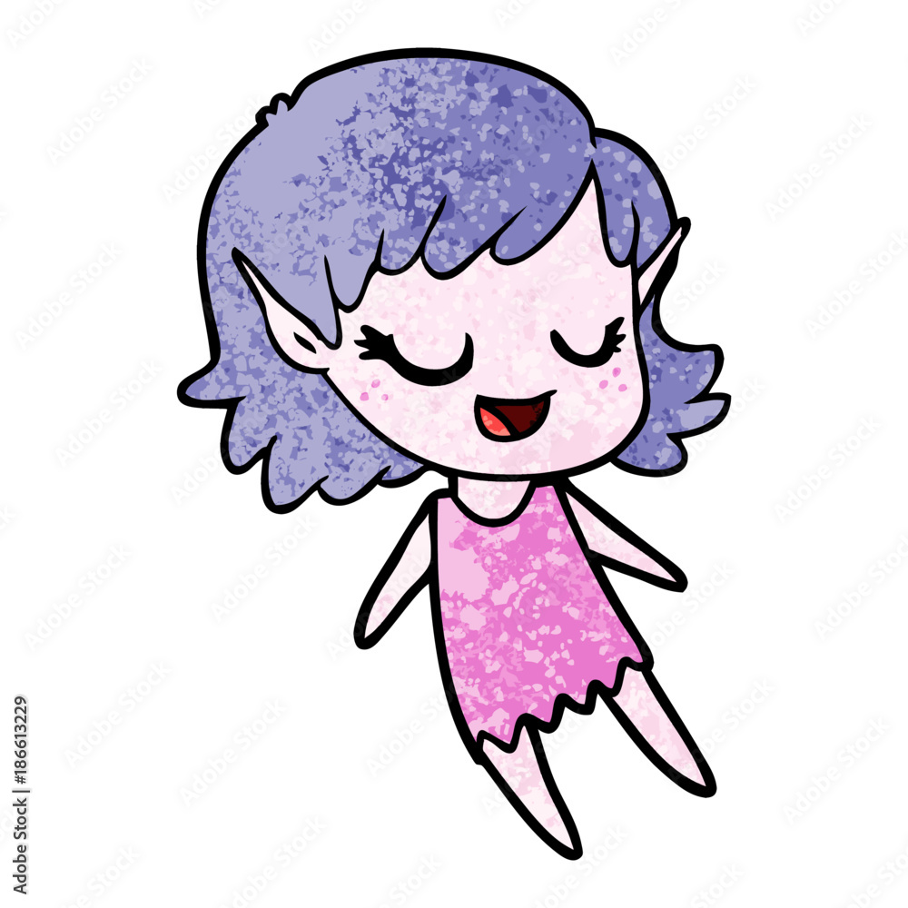 happy cartoon elf girl happy cartoon elf girl