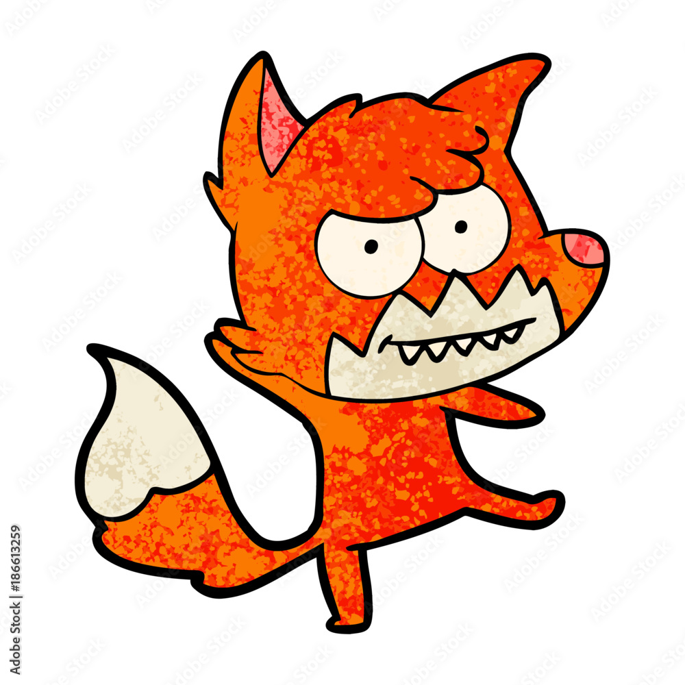 cartoon grinning fox cartoon grinning fox