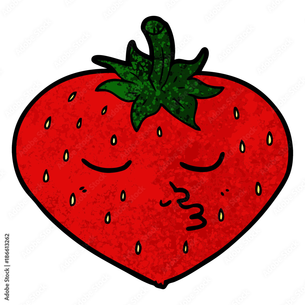 Obraz premium cartoon strawberry