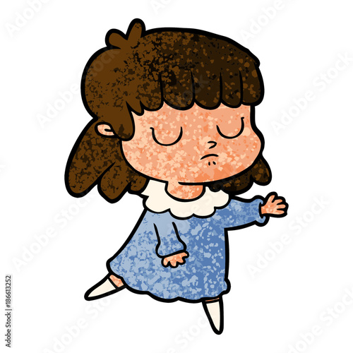 cartoon indifferent woman