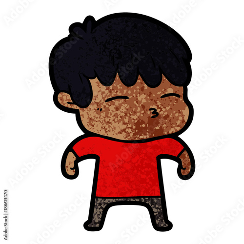 cartoon curious boy