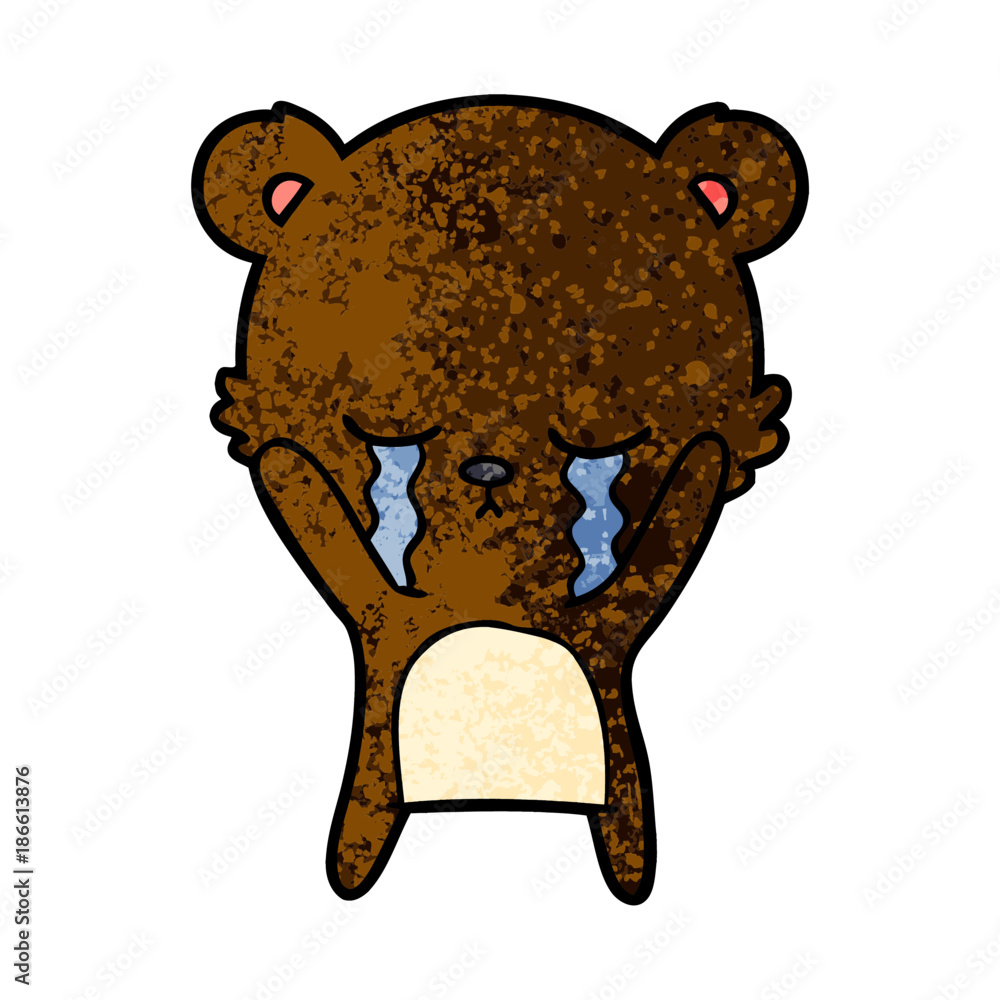 Obraz premium crying bear cartoon character