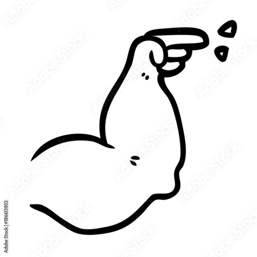 cartoon muscular arm pointing