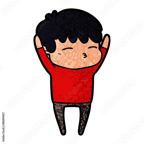 cartoon curious boy