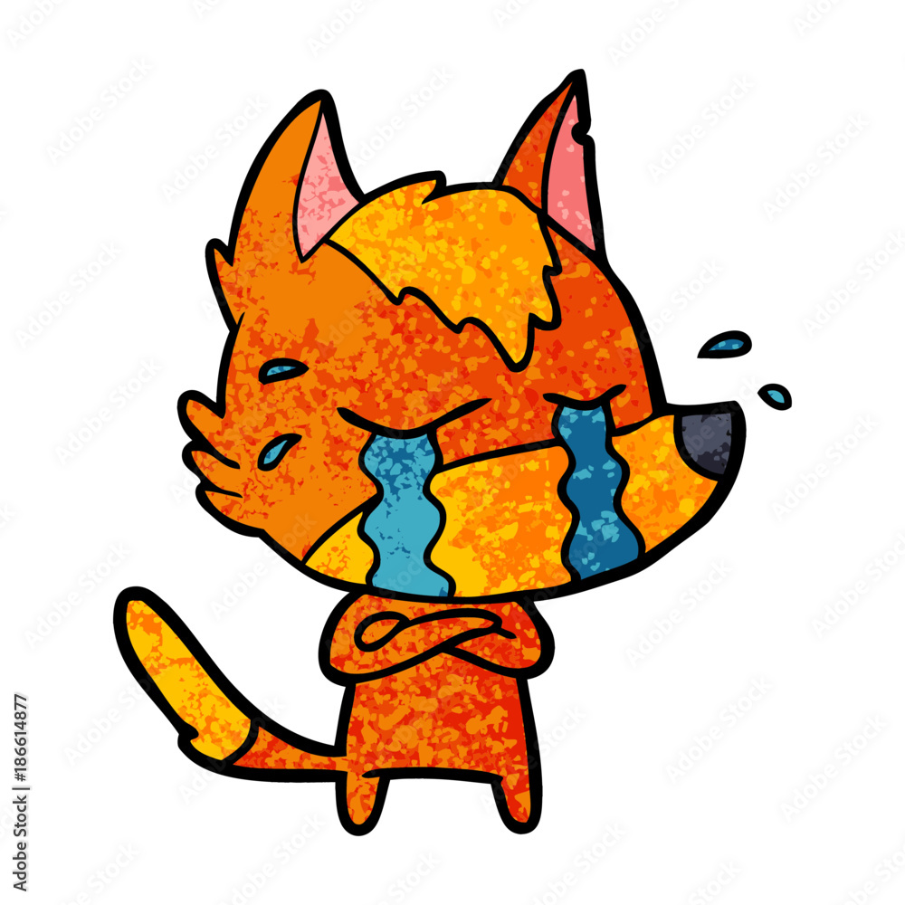 sad little fox cartoon character sad little fox cartoon character