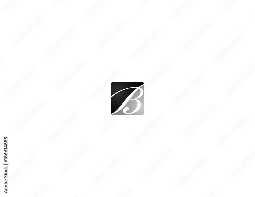 Letter B Calligraphy Square Creative Business Logo Letter B Calligraphy Square Creative Business Logo