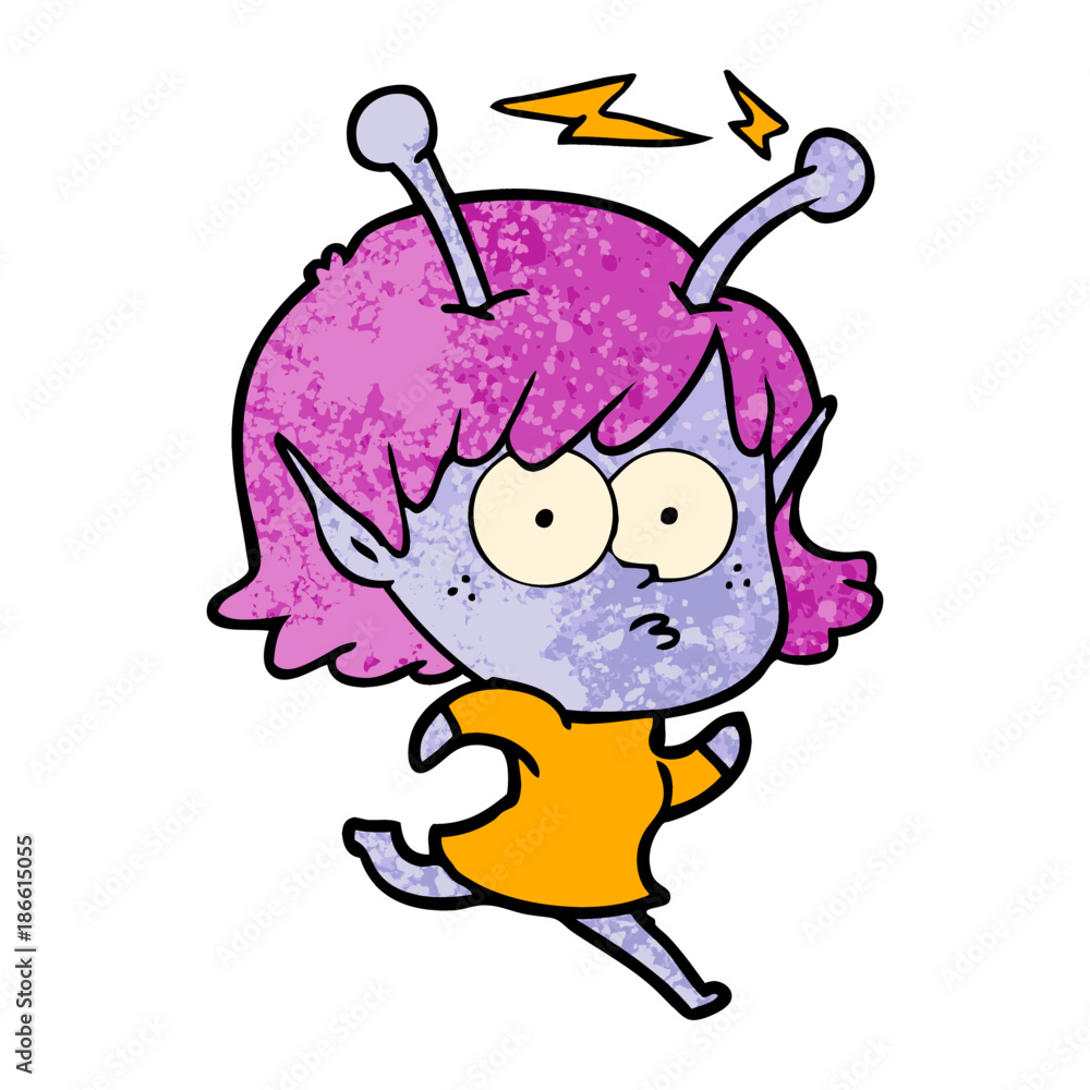 cartoon alien girl