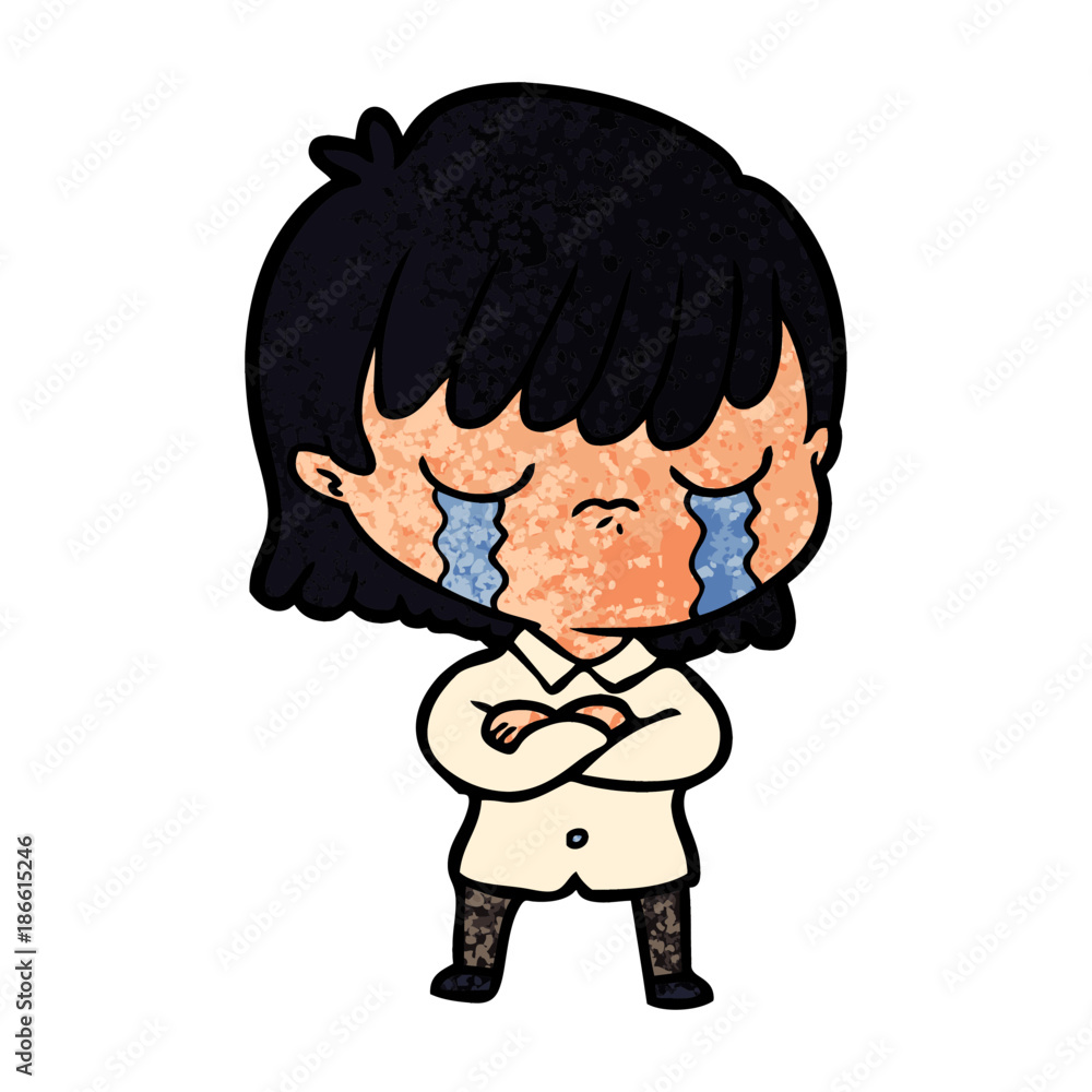 Obraz premium cartoon woman crying