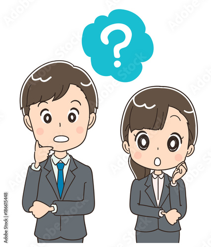 若いビジネスマン 就活生のイラスト 疑問