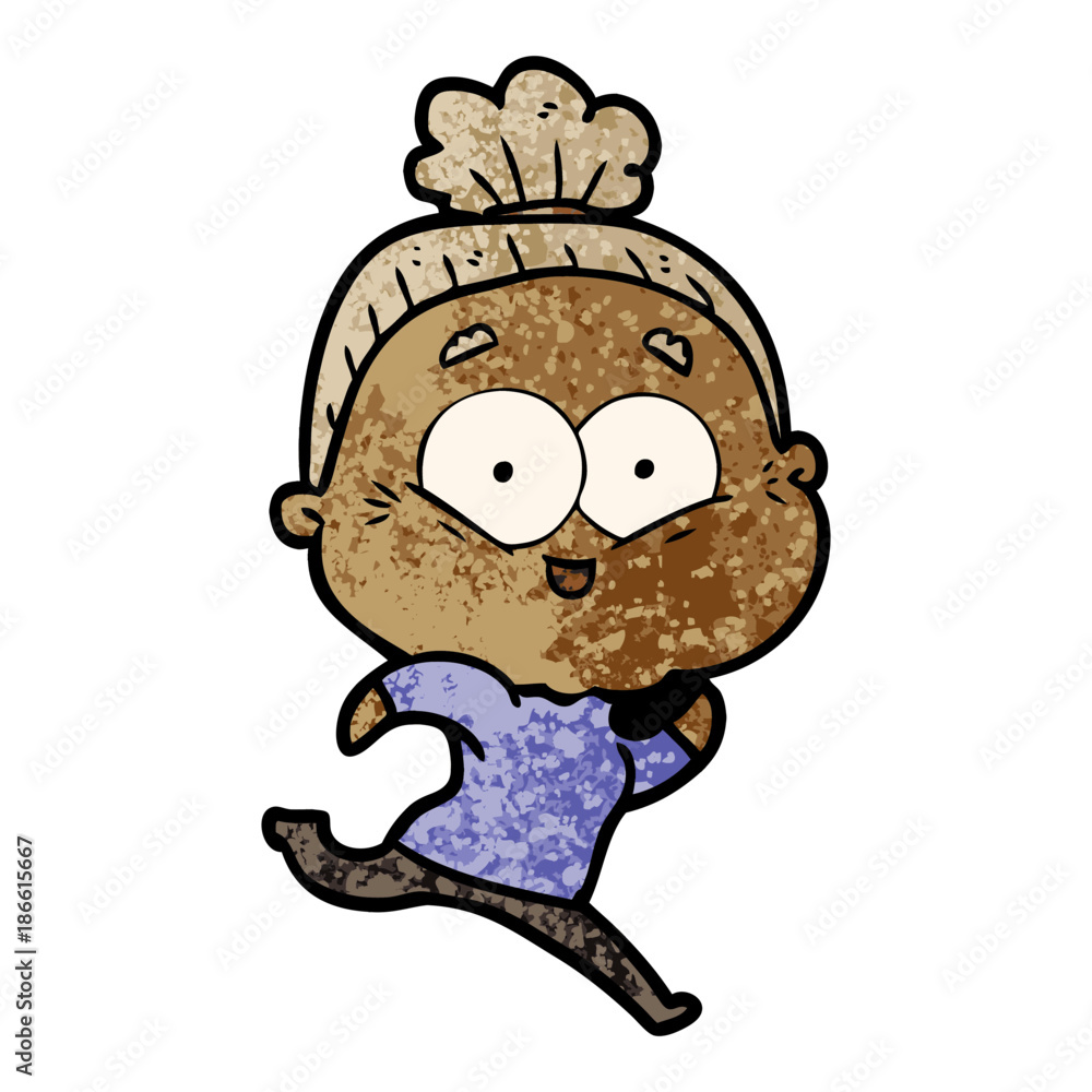 cartoon happy old woman cartoon happy old woman