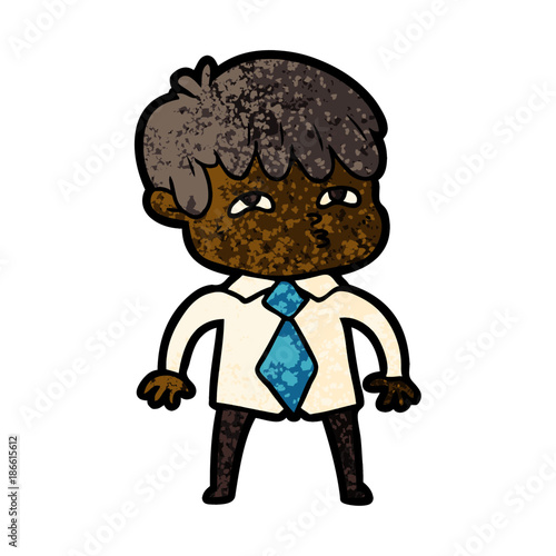 cartoon curious man