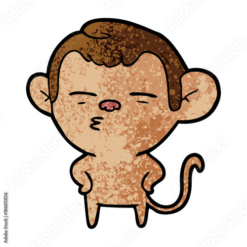 cartoon suspicious monkey