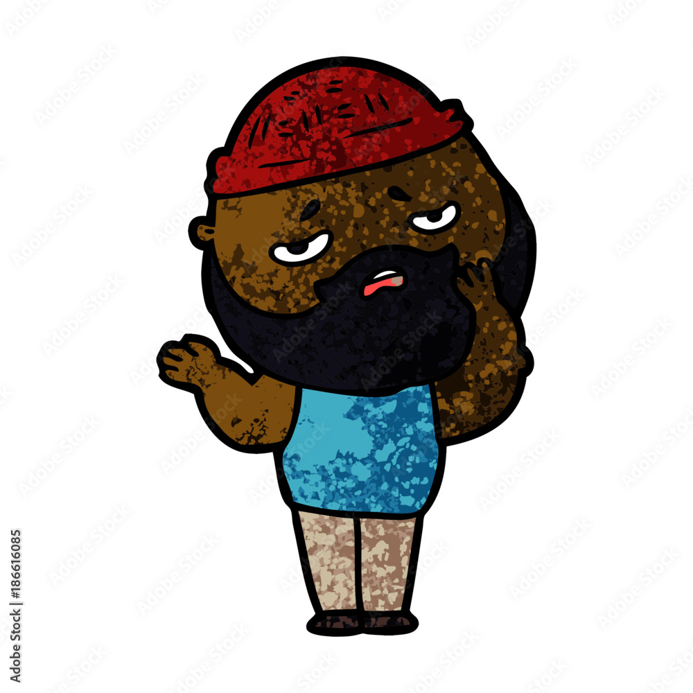 cartoon worried man with beard cartoon worried man with beard