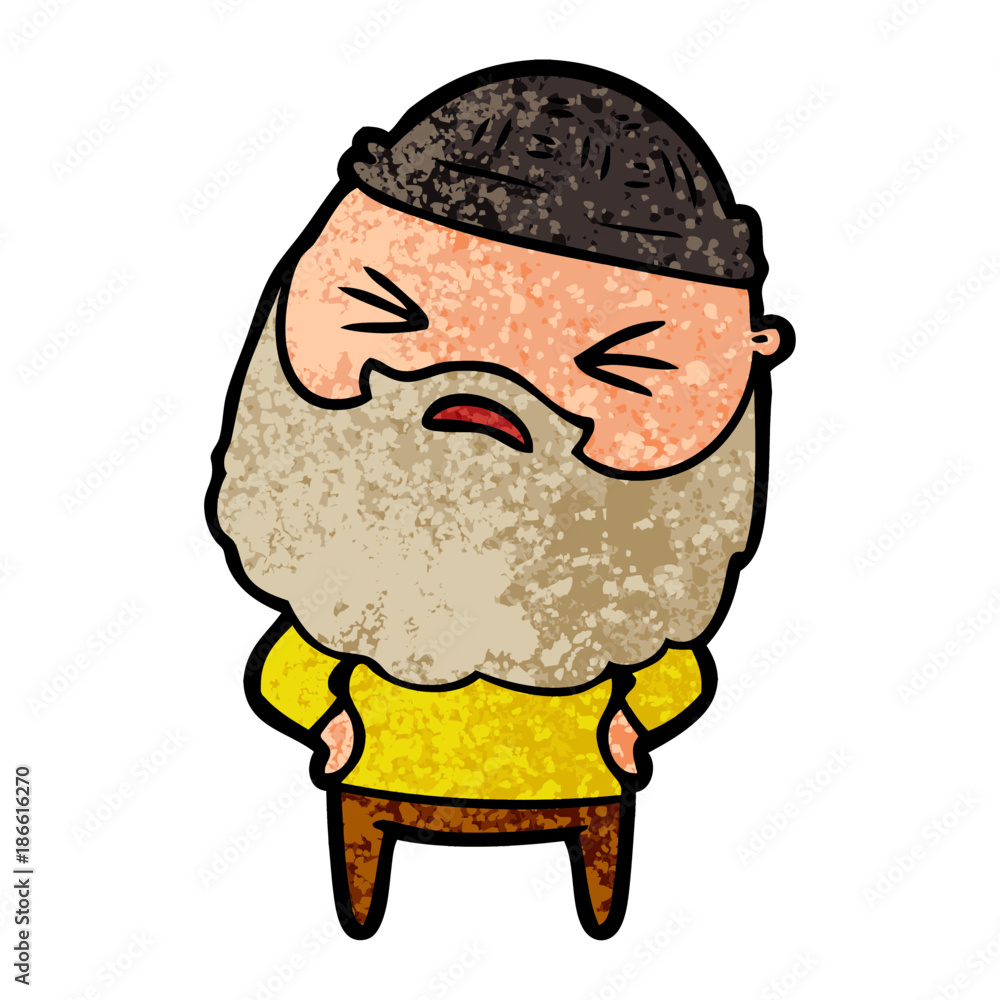 cartoon man with beard cartoon man with beard