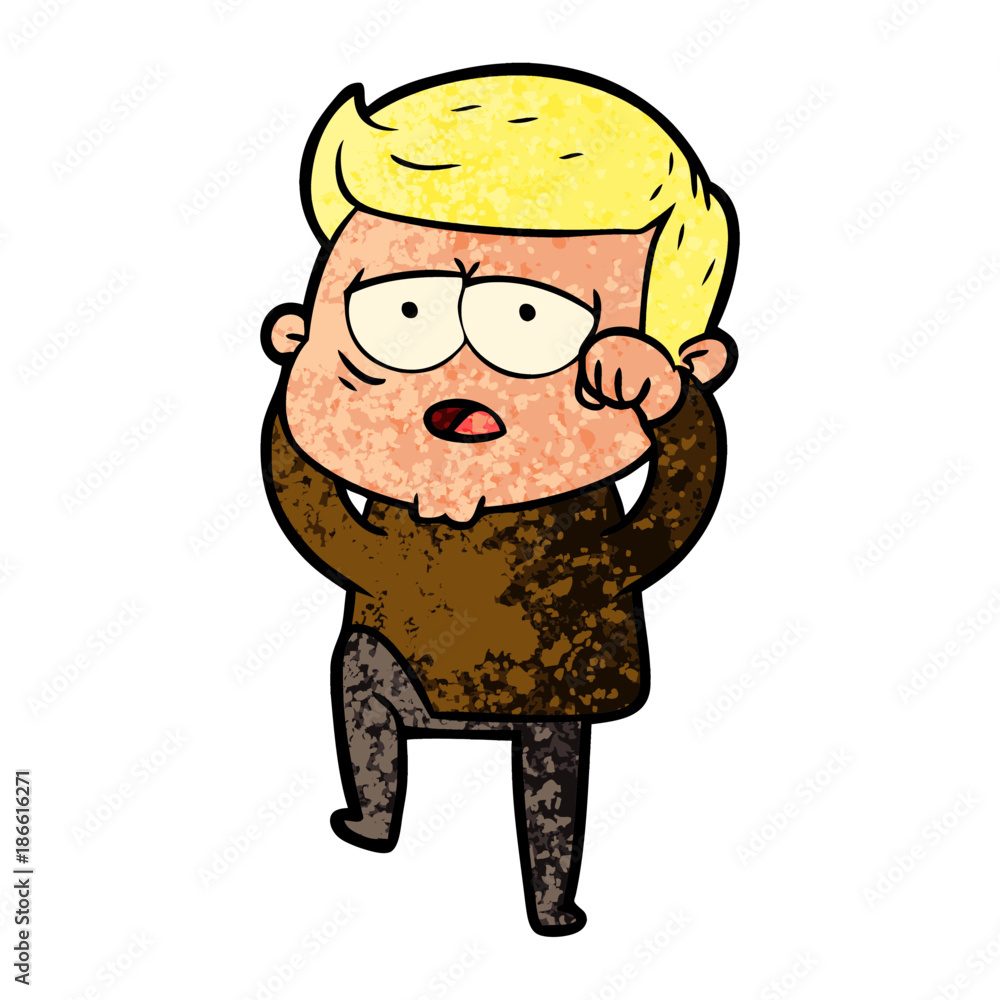 Obraz premium cartoon tired man