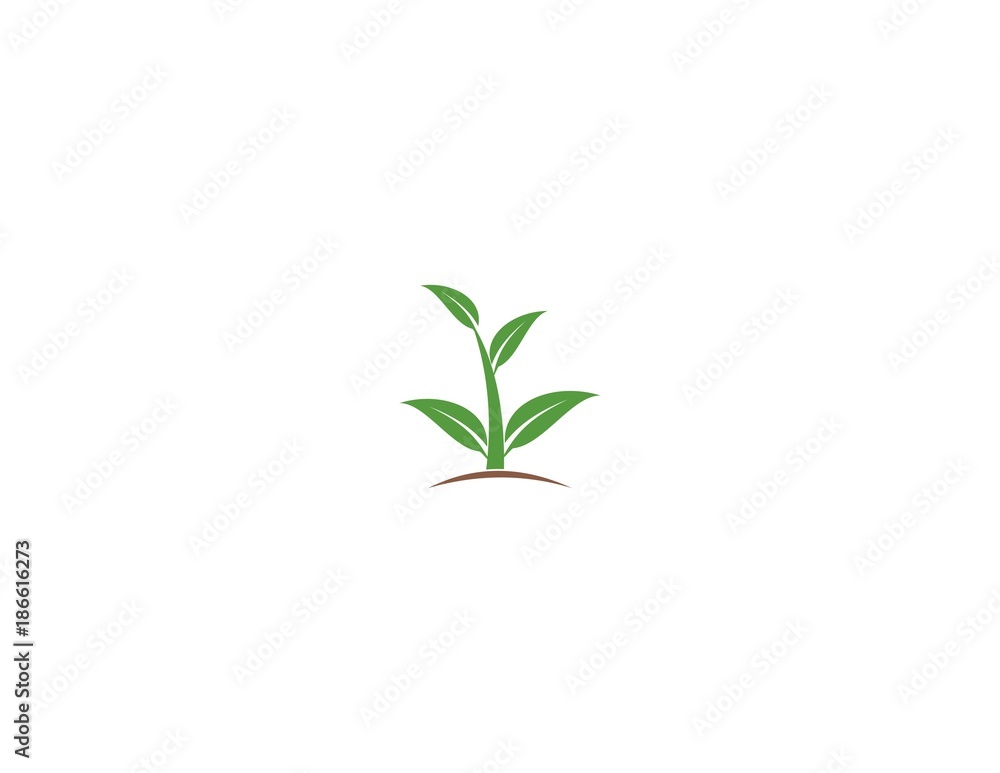 Leaf Plant Grass Naturally Logo