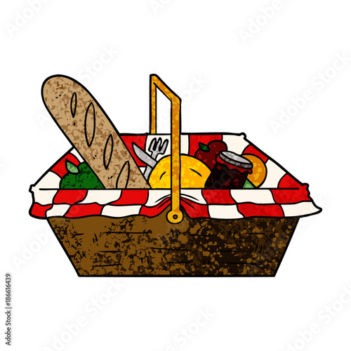 cartoon picnic basket