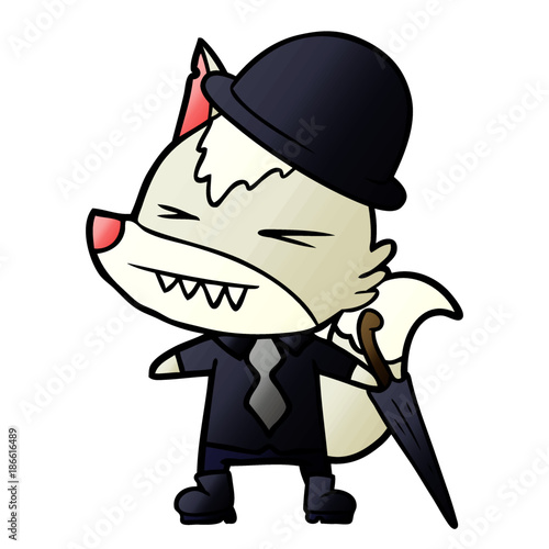 angry wolf boss cartoon