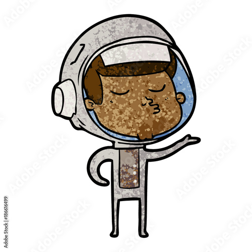 cartoon confident astronaut