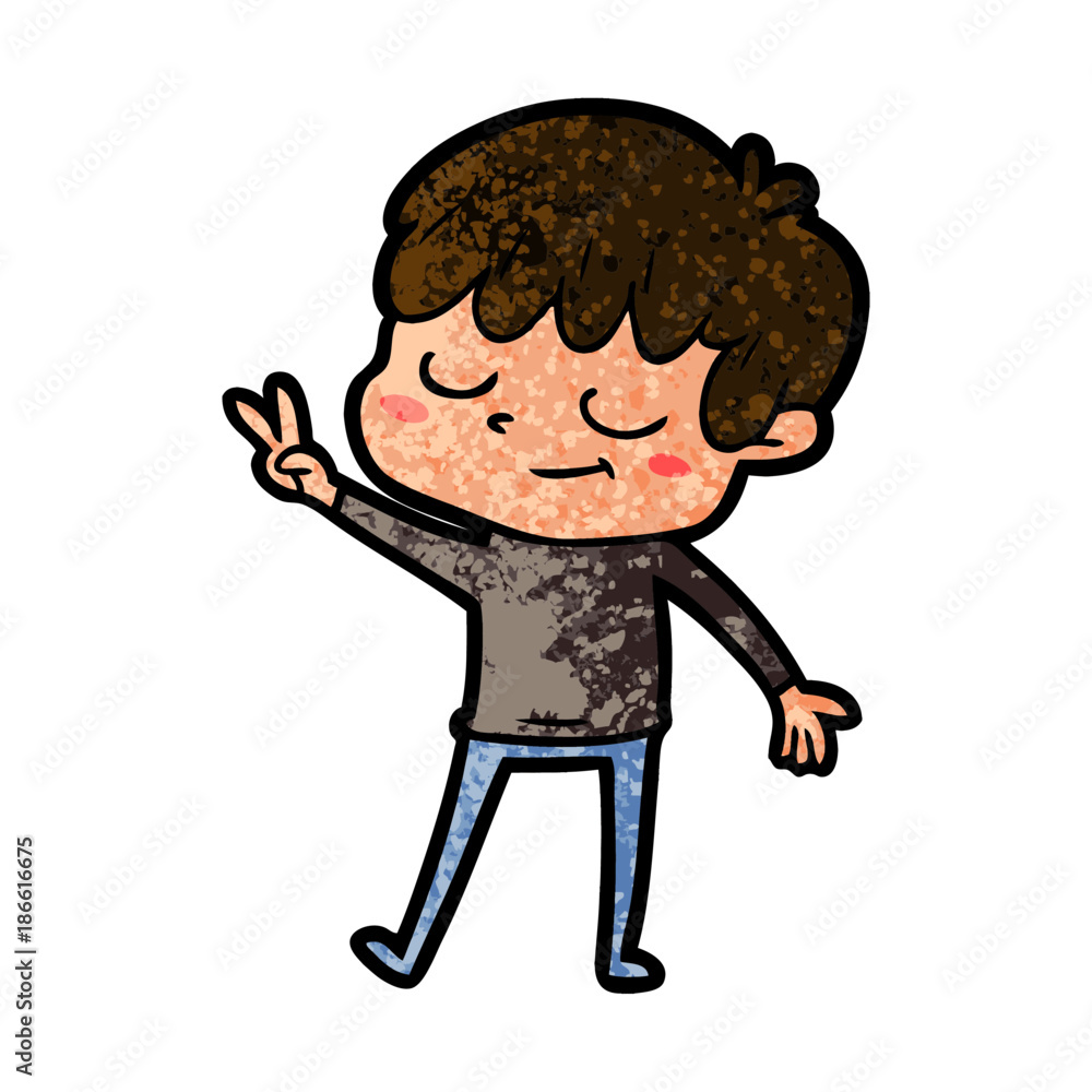 Obraz premium cartoon happy boy