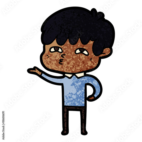 cartoon curious man