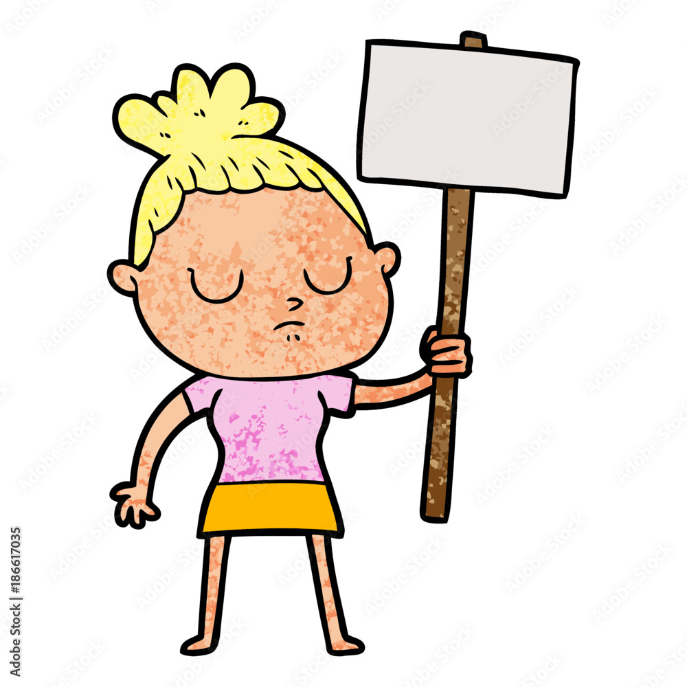 cartoon calm woman cartoon calm woman