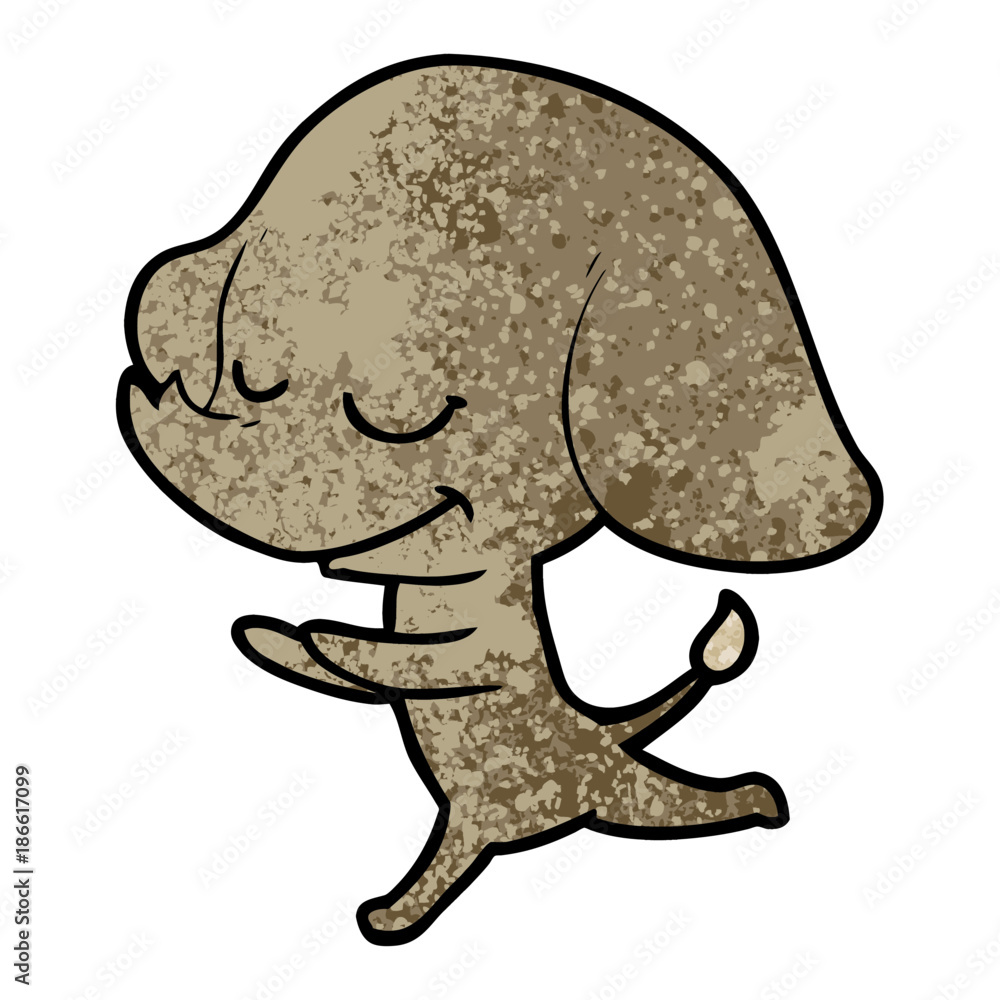 cartoon smiling elephant running cartoon smiling elephant running
