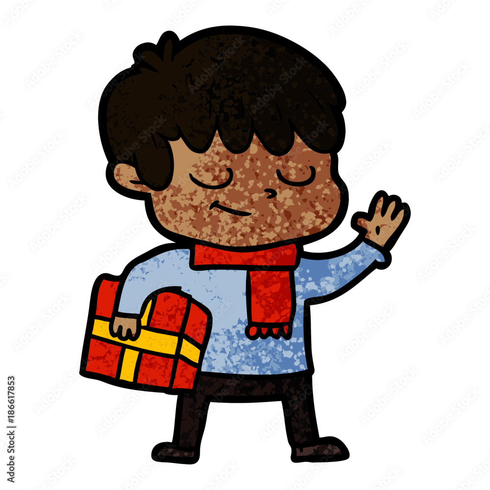 Obraz premium cartoon happy boy