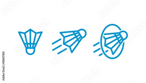 shuttlecock, Outline, Monoline, Vector