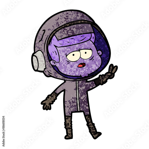 cartoon tired astronaut