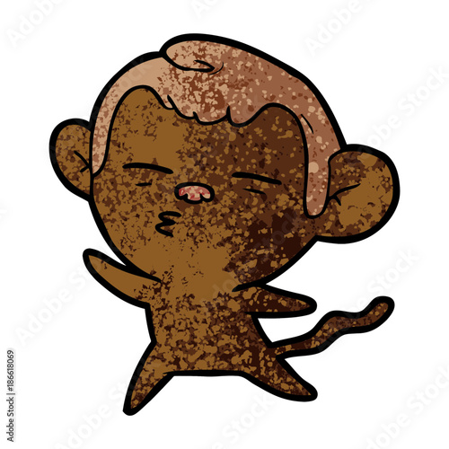 cartoon suspicious monkey
