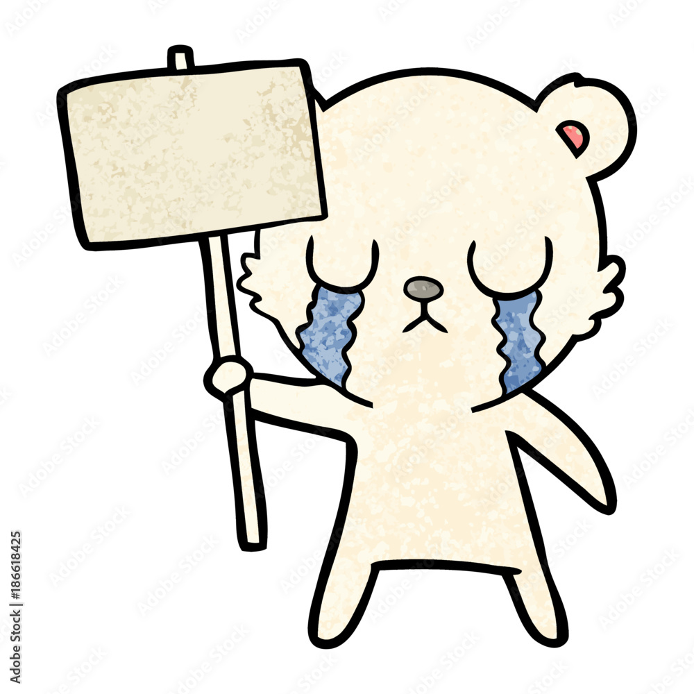 sad little polar bear cartoon