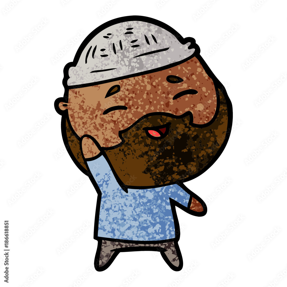 Fototapeta premium cartoon happy bearded man
