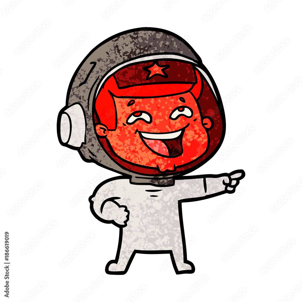 Obraz premium cartoon laughing astronaut