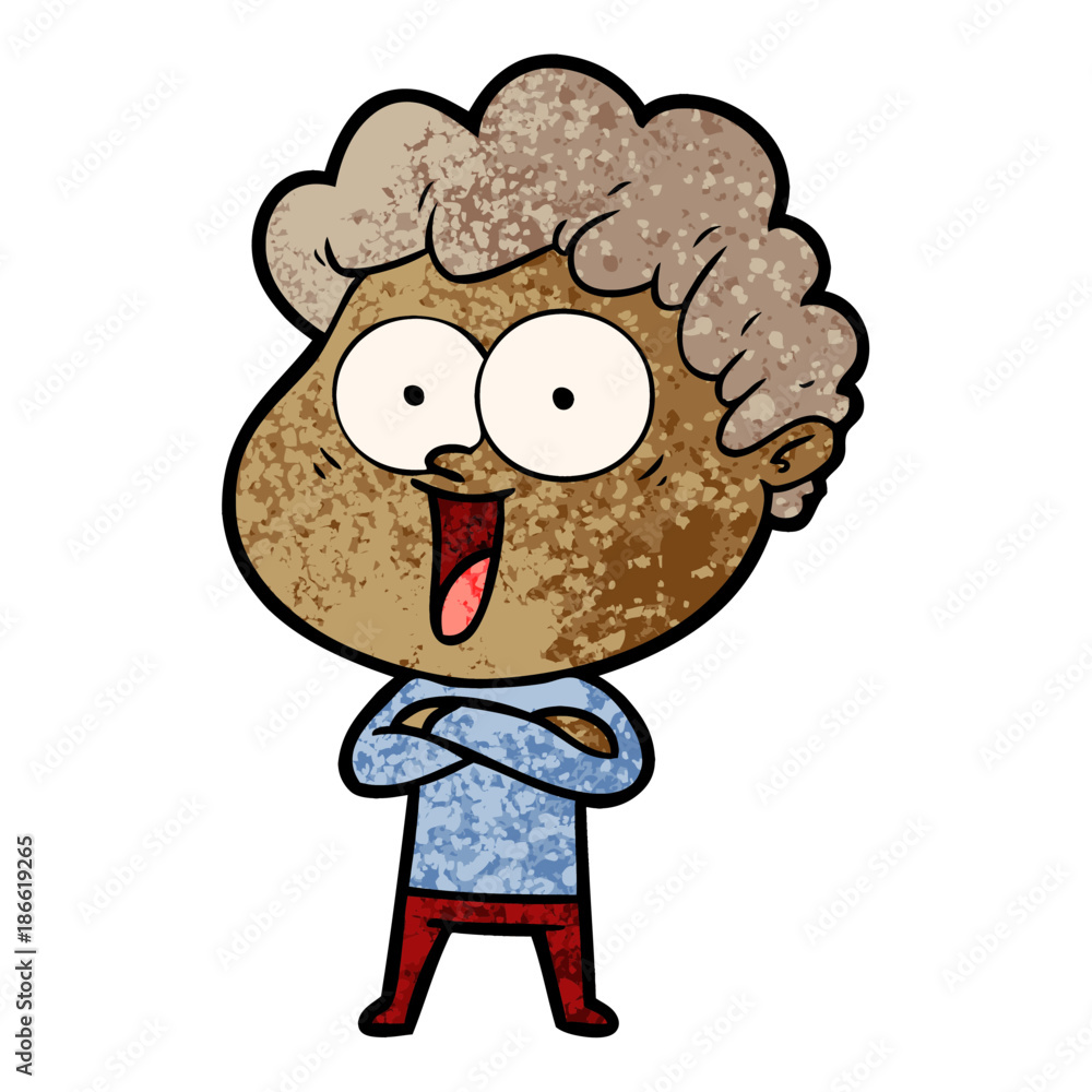 Obraz premium cartoon happy man