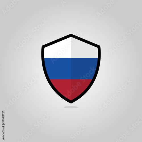 Free Download Russian Flag Flat Vector Shield Badge - GFXLoad
