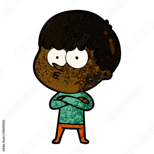 cartoon curious boy