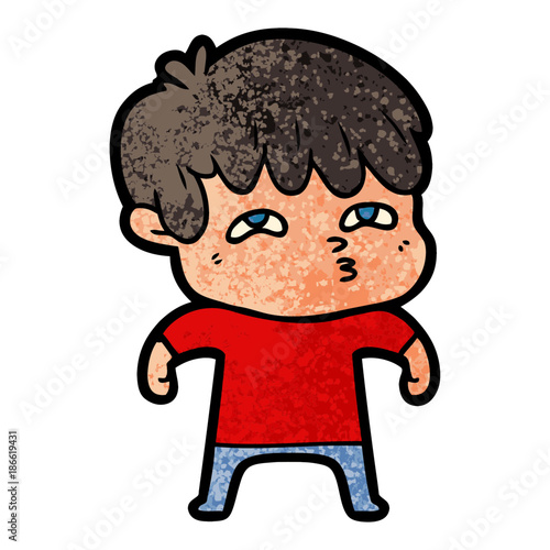 cartoon curious man