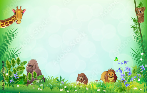 animal vectors summer backgrounds