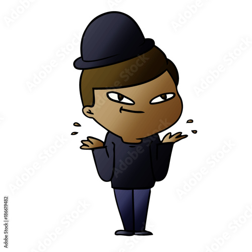 cartoon boy in bowler hat