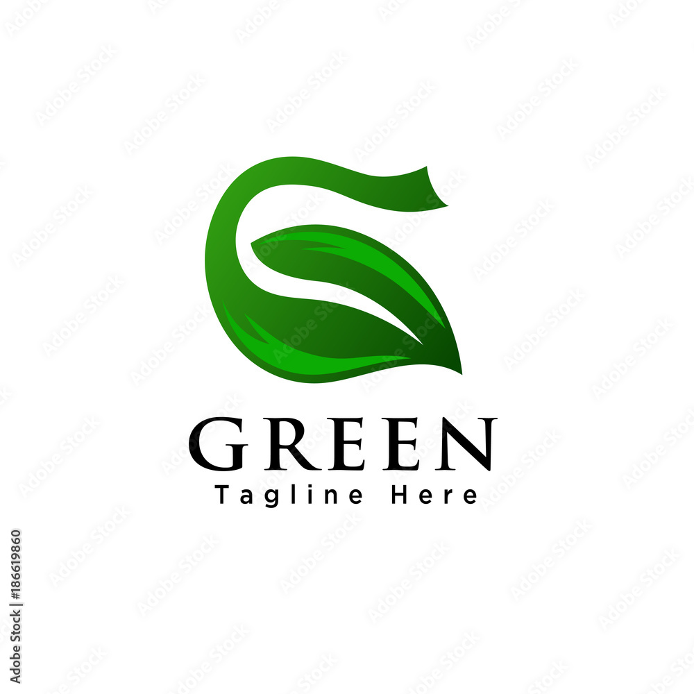 Fototapeta premium Letter G leaf logo