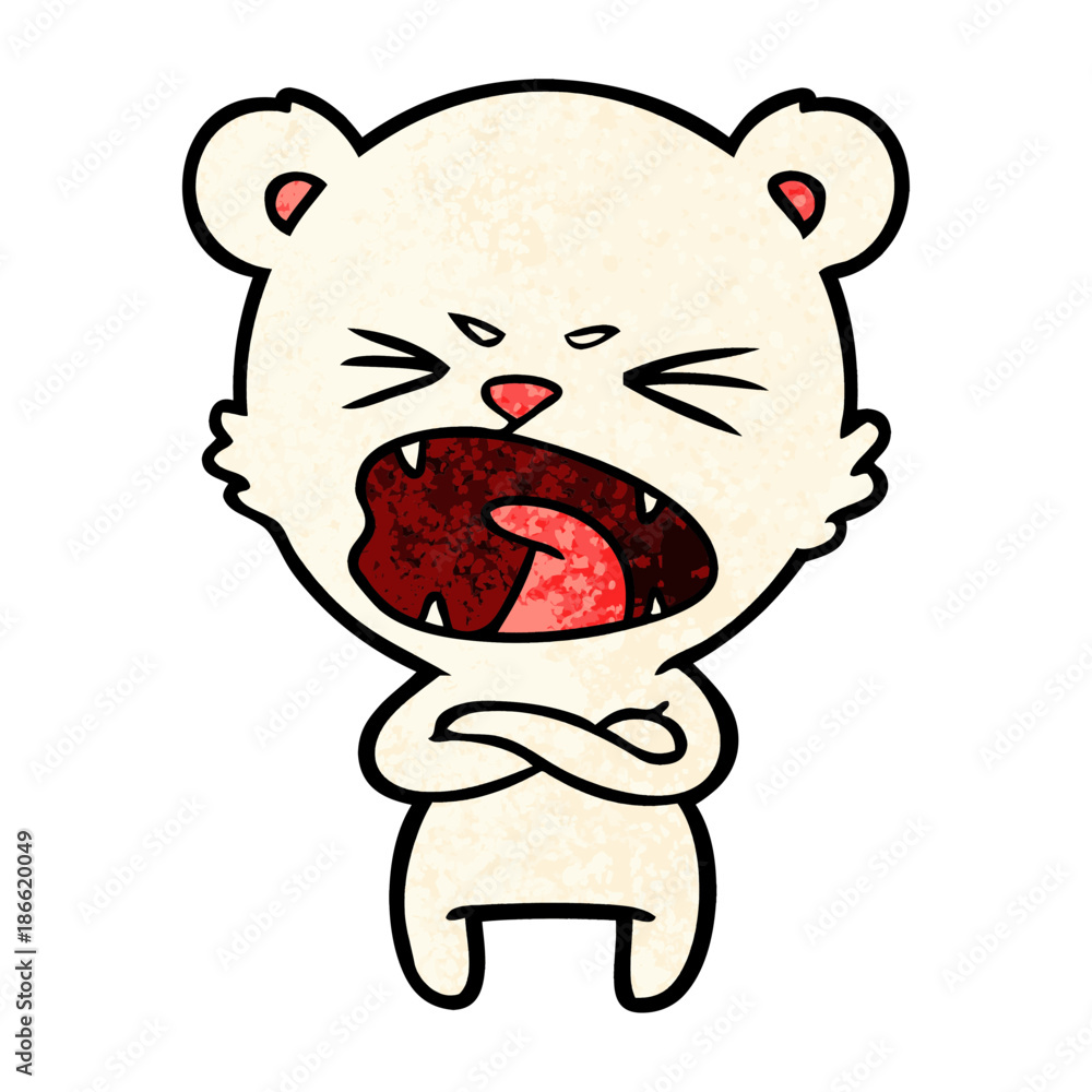 Obraz premium angry polar bear cartoon