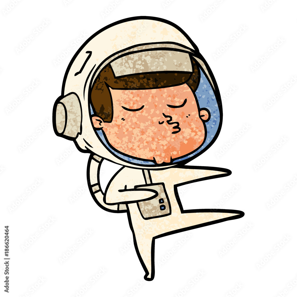 cartoon confident astronaut cartoon confident astronaut
