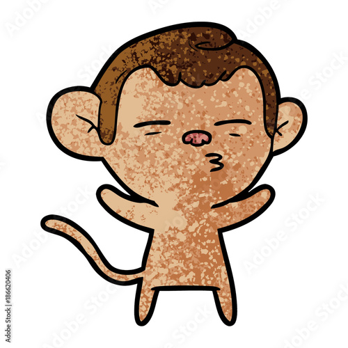 cartoon suspicious monkey